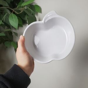 White Apple Shaped Bowl Cerutil Stoneware Baking Dish Portugal Oven Safe
